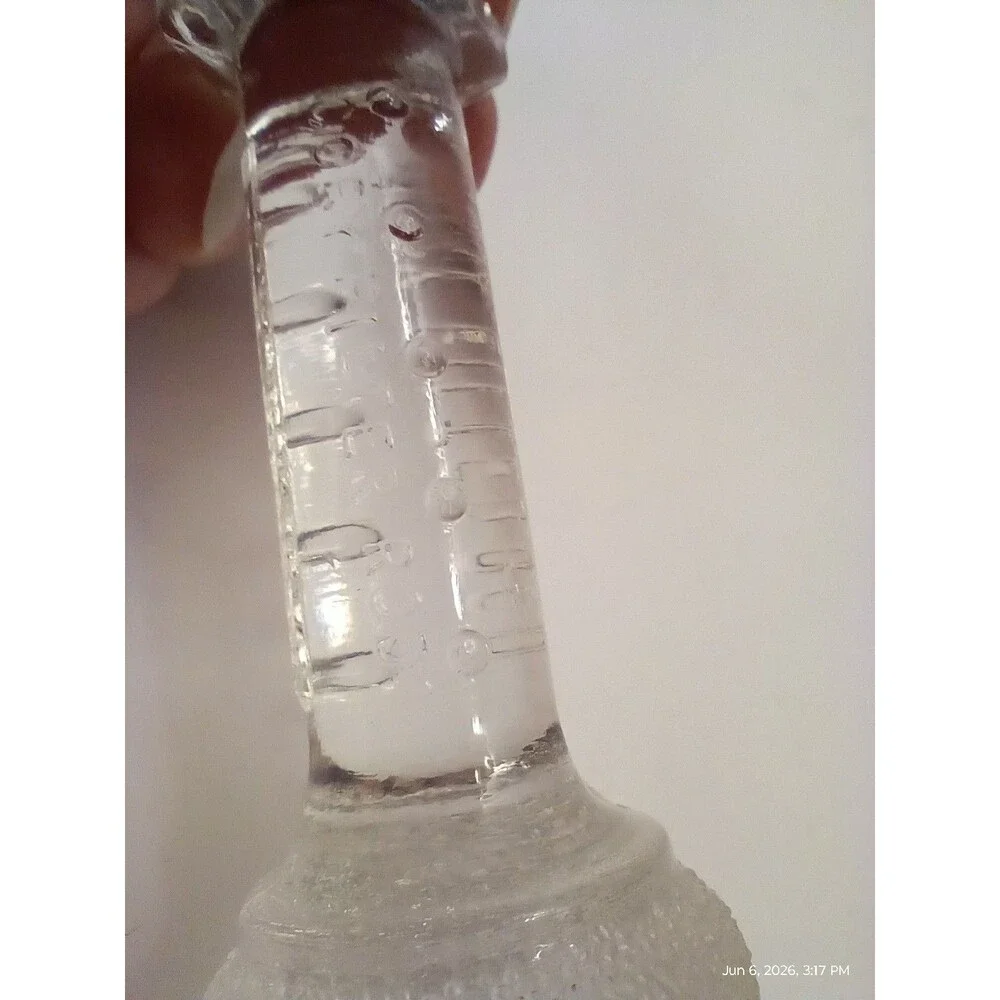 Clear GLASS COFFEE FILTER  w/ Textured Bulb Section,  6 in Long. Beautiful!